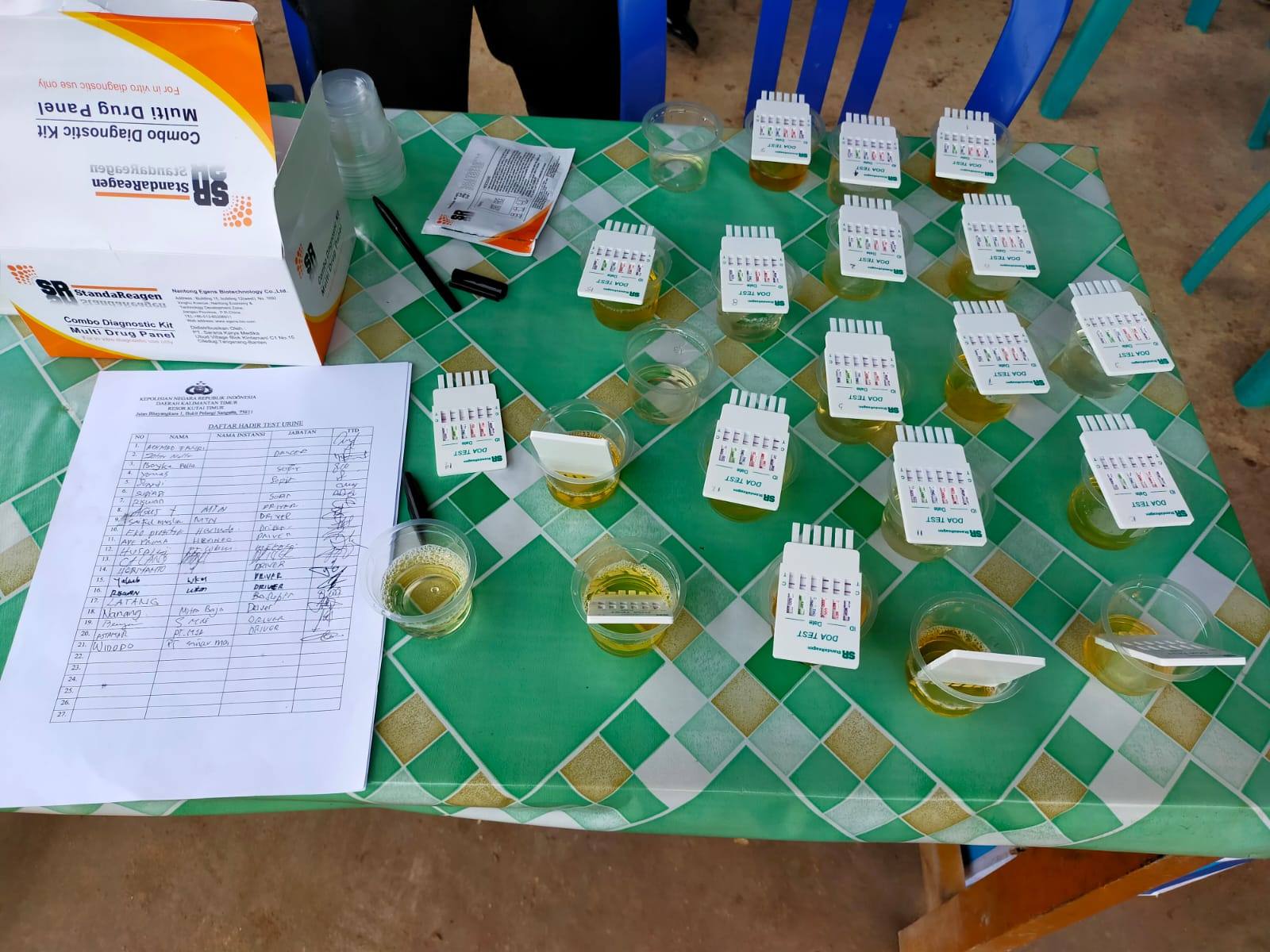 Supir Truk Besar Yang Terjaring Diminta Untuk Tes Urin